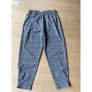 Aritzia Women babaton pants sz small elastic waist plaid cropped